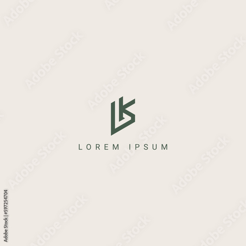 Modern unique letter BK KB logo icon design template elements. photo