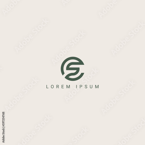 Modern unique letter CS SC logo icon design template elements.