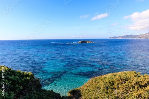 Fototapeta Naklejka Na Ścianę i Meble -  Sea coast landscape in Sardinia near Villasimus