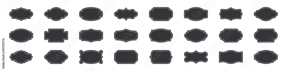 Vintage label set. Silhouette patches set