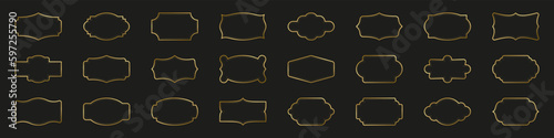 Golden Labels set. Golden borders set