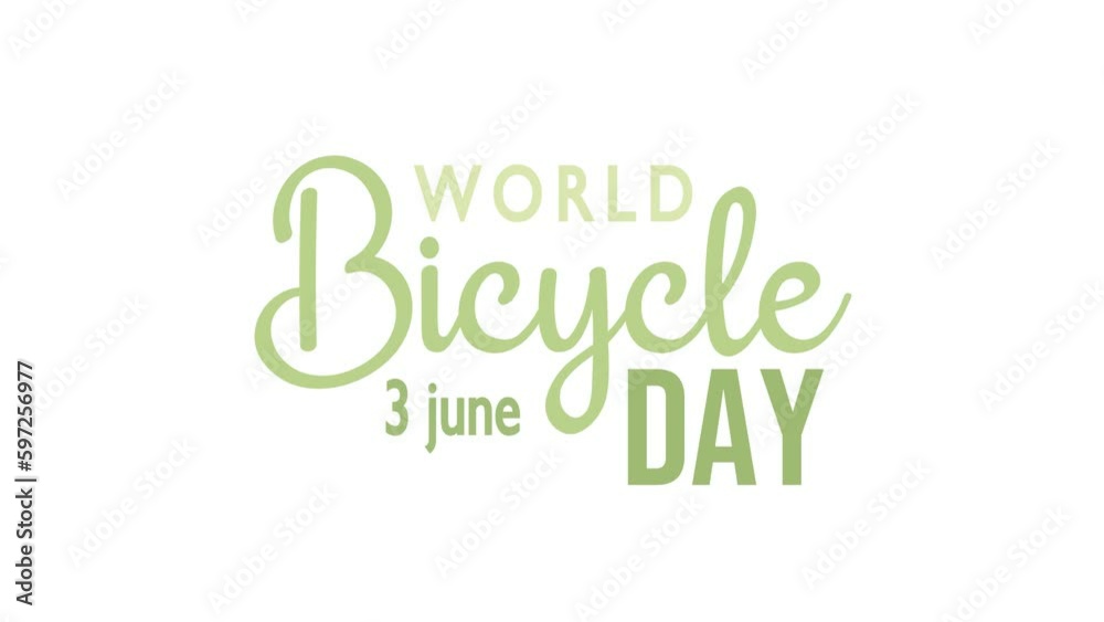 World Bicycle Day Animated Text. 4k video greeting card. 3 June World Bicycle Day Animated Text. 4k video greeting card. 3 June