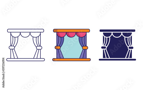 auditorium stage vector icon