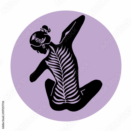 Mystical women, exotic women, female concept illustration, beautiful esoteric female silhouettes. Flat-style vector design