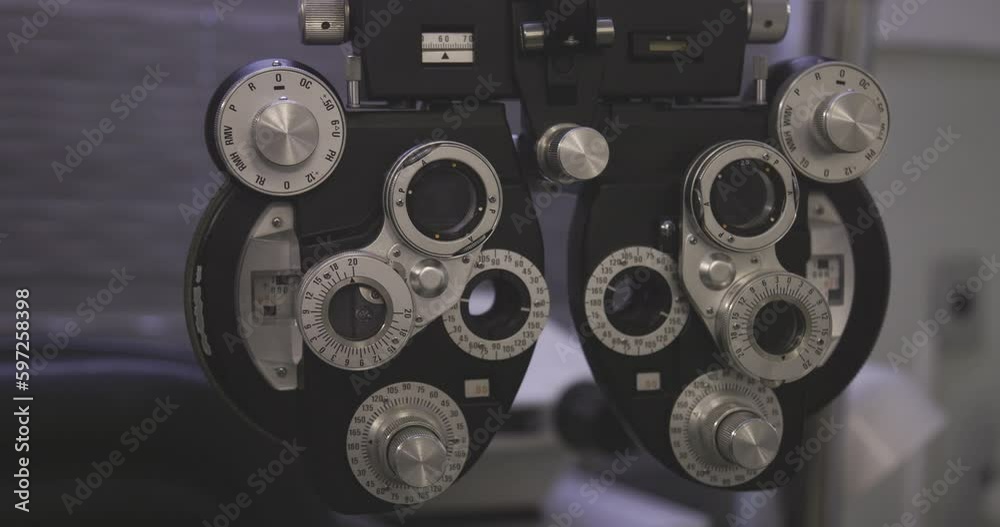 close up of phoroptero ophthalmic machine
