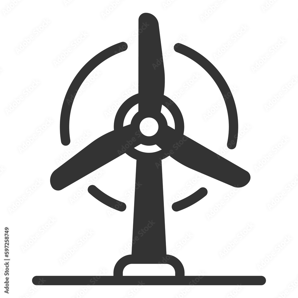 Electric wind generator - icon, illustration on white background, glyph style Electric wind generator - icon, illustration on white background, glyph style