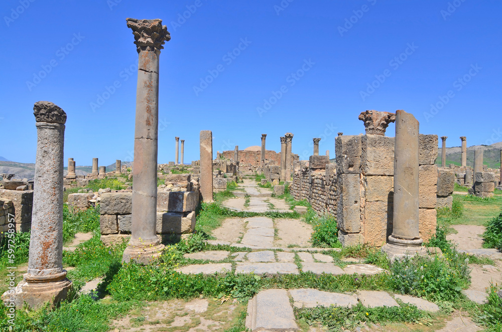 Christian quarter in the Roman city of Cuicul in Algeria