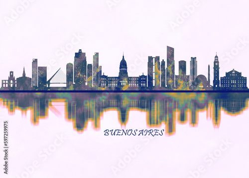 Buenos Aires Skyline  Cityscape  Skyscraper  Buildings  Landscape  city background  modern architecture  downtown  abstract  Landmarks  travel  business  building  view  corporate