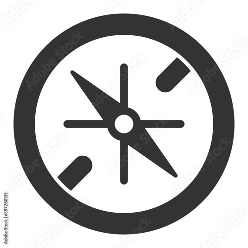 Navigation compass with arrows - icon, illustration on white background, glyph style