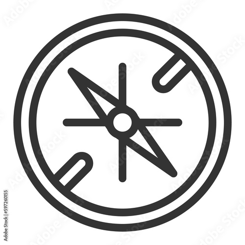 Navigation compass with arrows - icon, illustration on white background, outline style