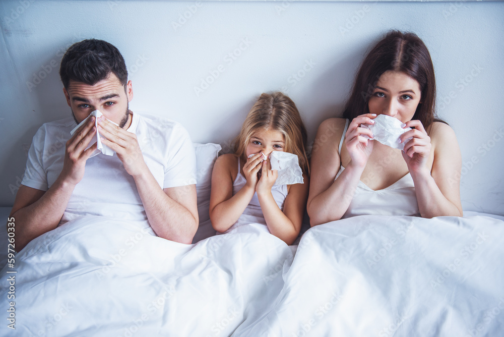 Family having common cold