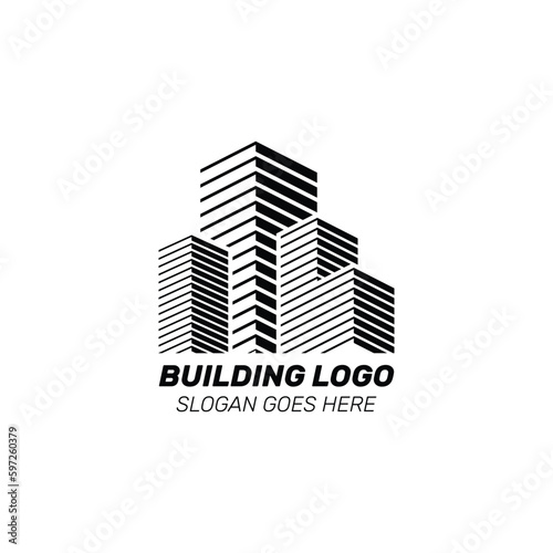 Real estate building logo icon design vector template