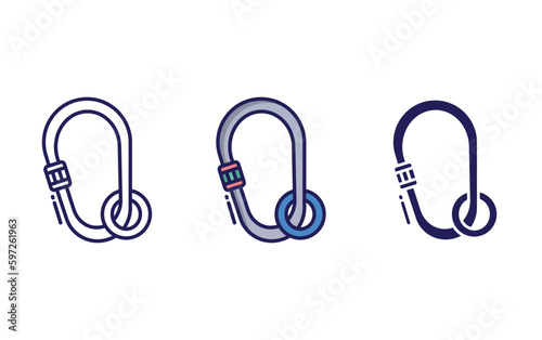  Carabiner vector icon