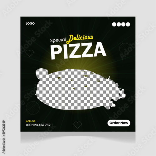 Food social media promotion and instagram post design template