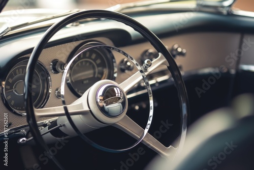 vintage car steering wheel © Omkar