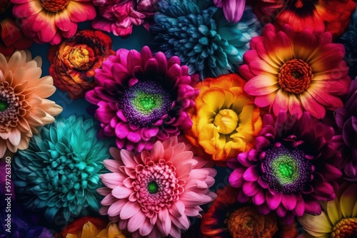 Color Explosion  Bold and Striking Chrysanthemum Pattern