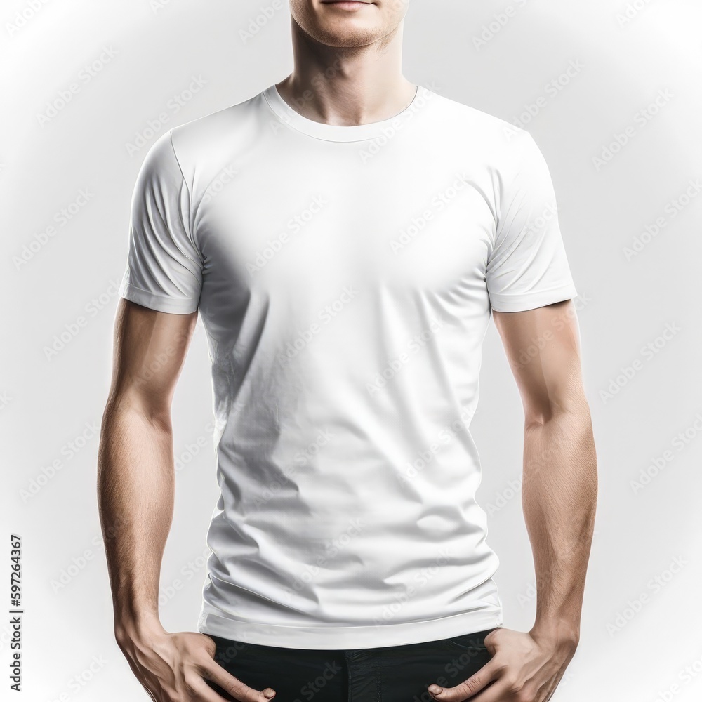 Product Display Made Easy: White T-Shirt Mockup for Menswear Product Display Made Easy: White T-Shirt Mockup for Menswear