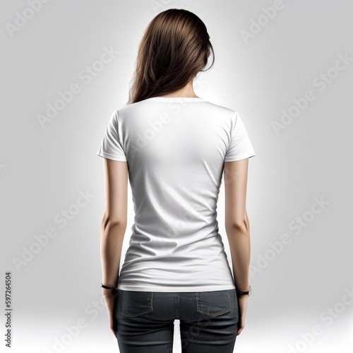 woman in white t shirt mockup