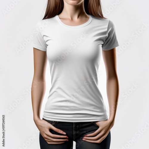 Isolated Apparel for Women: White T-Shirt Mockup