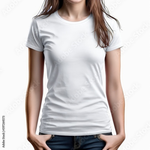 Fashionably Yours: Front View T-Shirt Mockup for Women