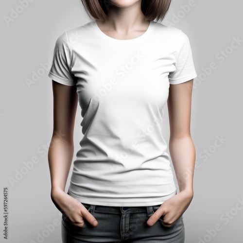 Simple Elegance: White T-Shirt Mockup for Women