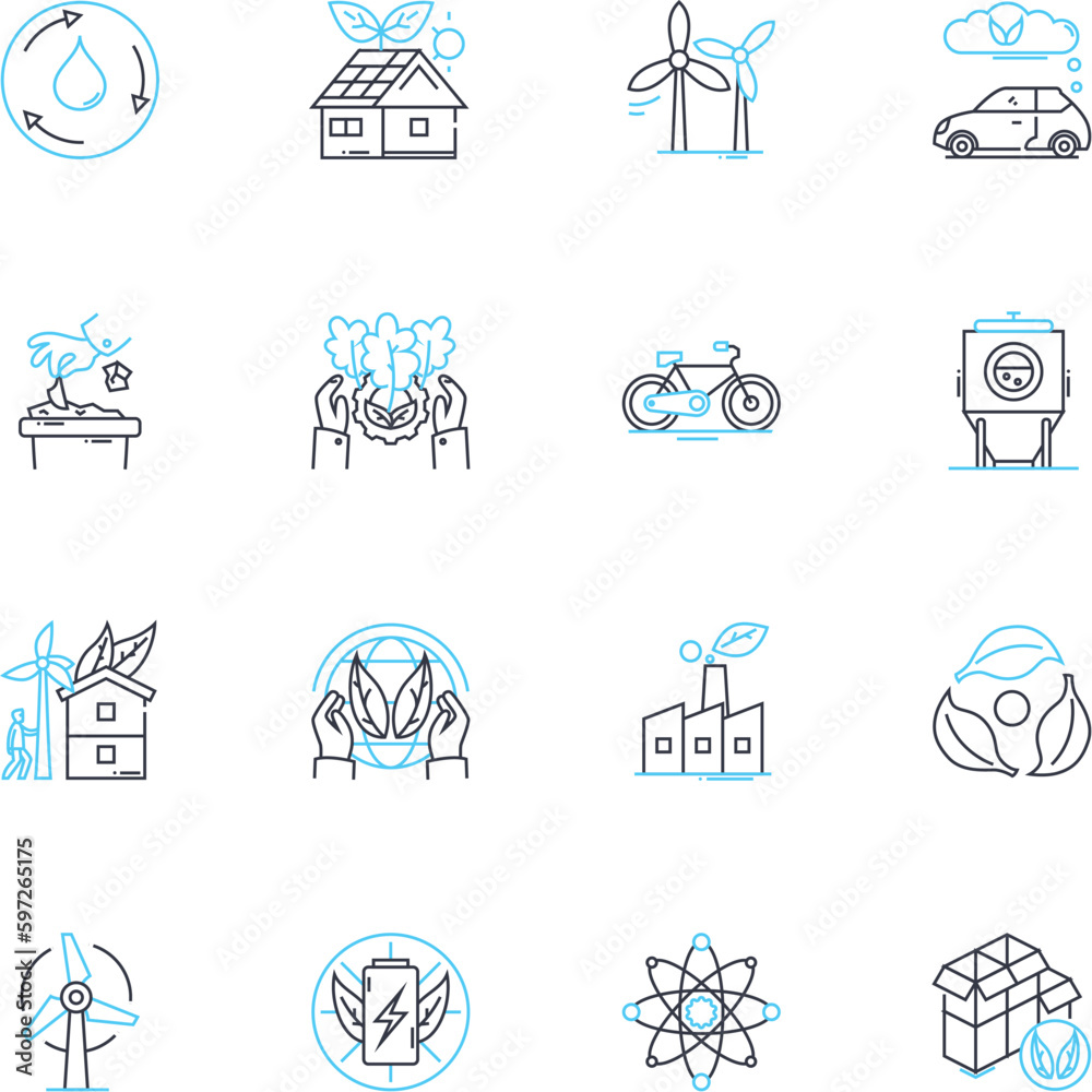 Sustainable living linear icons set. Recycling, Composting, Conservation, Green, Renewable, Energy-efficient, Organic line vector and concept signs. Eco-friendly,Reducing,Reusing outline Generative AI Sustainable living linear icons set. Recycling, Composting, Conservation, Green, Renewable, Energy-efficient, Organic line vector and concept signs. Eco-friendly,Reducing,Reusing outline Generative AI