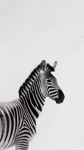 Nature s Majesty  Realistic Zebra Close-Up in Black and White   generated by IA 