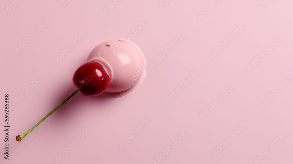 Ice cream on minimalist background. Illustration AI Generative. Ice cream on minimalist background. Illustration AI Generative.