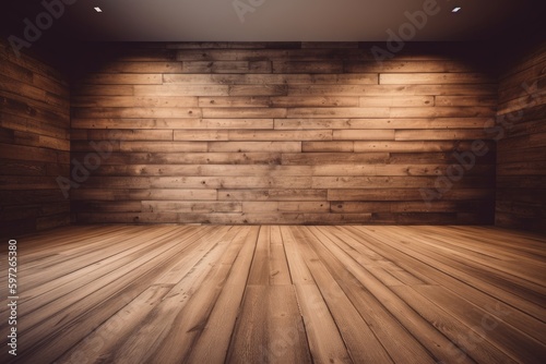 empty room with wooden floor for display