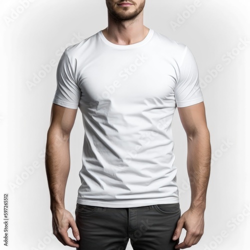 man in white t shirt mockup
