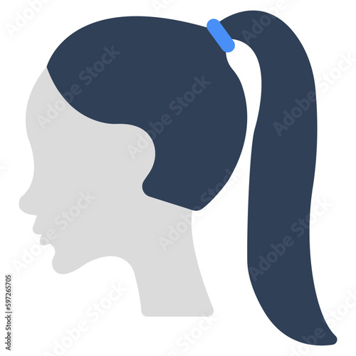 An icon design of ponytail 