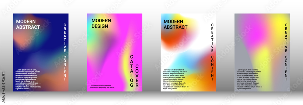 Artistic covers design. Creative fluid colors backgrounds. Set of abstract covers