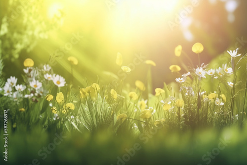 spring background with grass