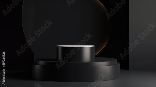 Abstract podium for products ads. Illustration AI Generative.