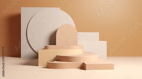 Abstract podium for products ads. Illustration AI Generative.