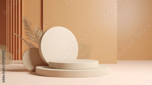 Abstract podium for products ads. Illustration AI Generative.