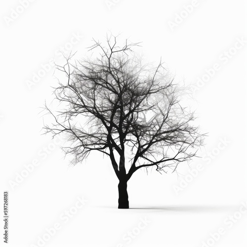 Tree silhouette white background © Enea