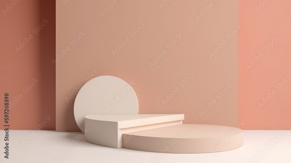 Abstract podium for products ads. Illustration AI Generative. Abstract podium for products ads. Illustration AI Generative.