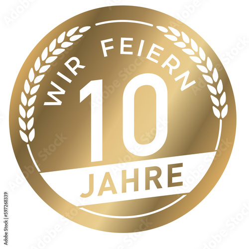 Button Wir feiern 10 Jahre Gold