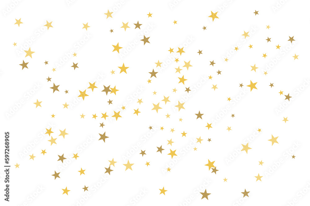 Obraz premium Star confetti. Gold casual confetti background. Bright design pattern.