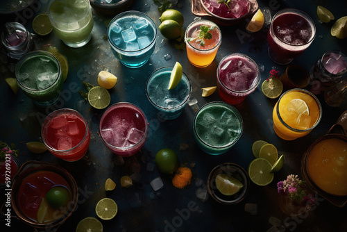Mexican colorful softdrinks cinematic Style photo