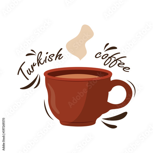 Turkish Coffee Cup Icon Vector Design.