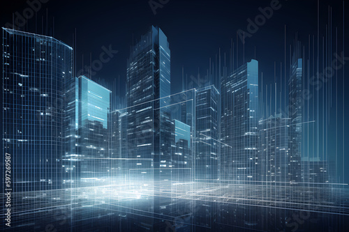 Concept Real Estate property investments , REIT , graph virtual. Generative AI