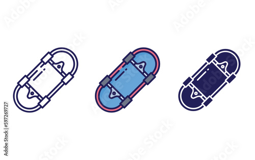 Skateboard vector icon
