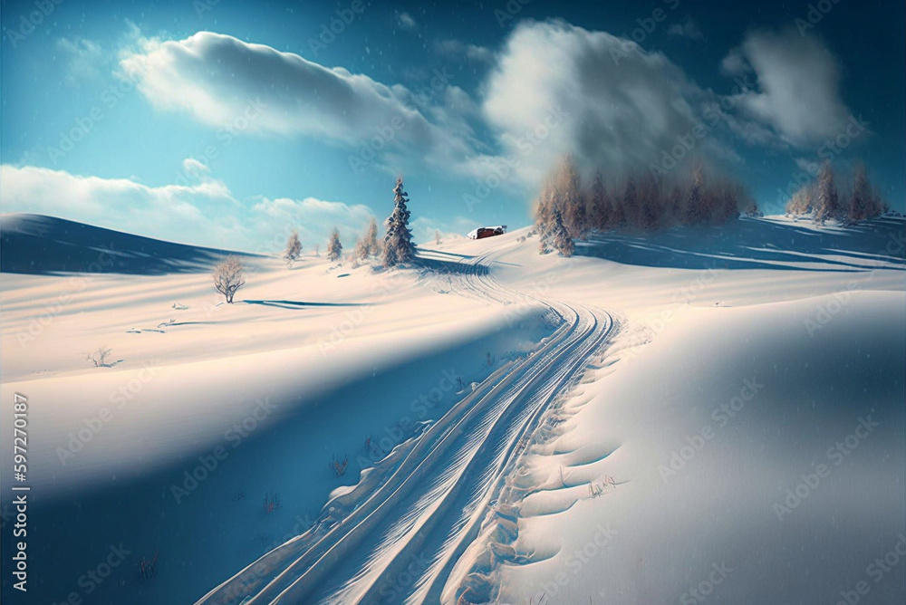 winter, village, winter, village,