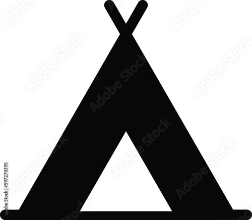 camp tent icon . camping tent sign . tourist tent icon vector