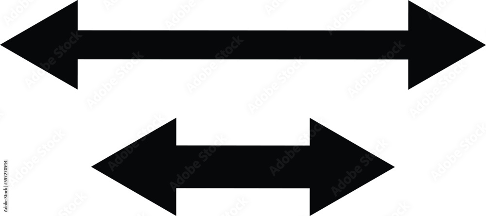 Double arrow icon set . two side arrows icon vector Double arrow icon set . two side arrows icon vector