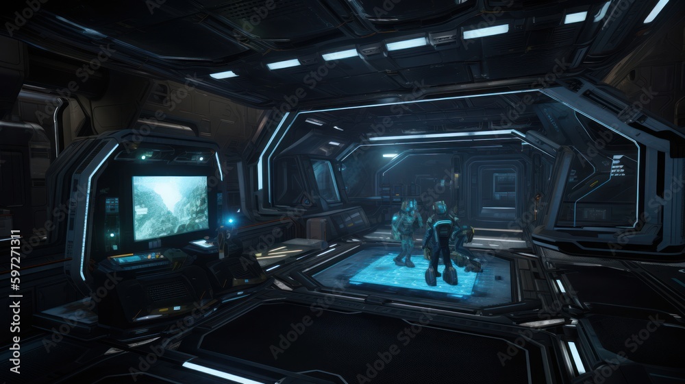 Create a sci-fi space station with sleek technology and high-tech weaponry Create a sci-fi space station with sleek technology and high-tech weaponry