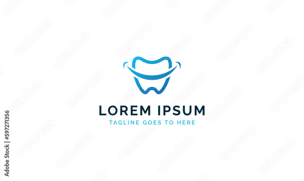 Dental clinic tooth logo design vector illustration.