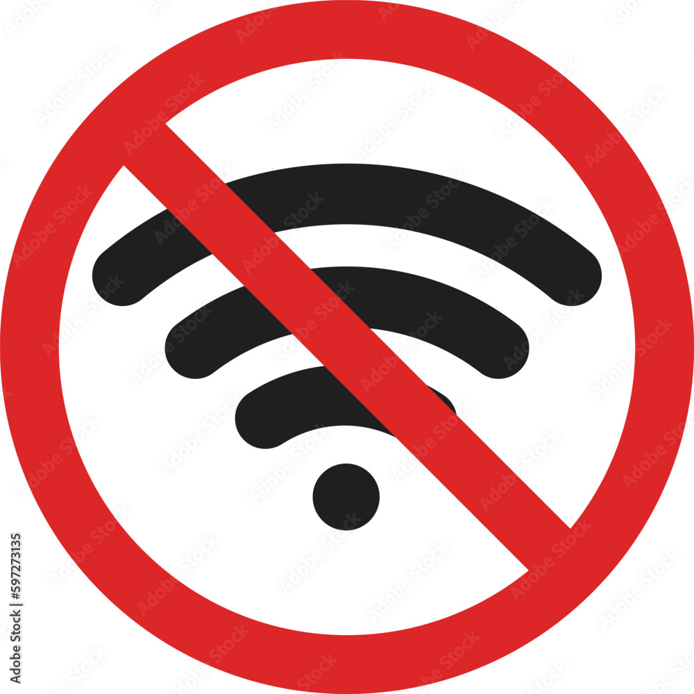 no wifi sign symbol vector isolated on white background

